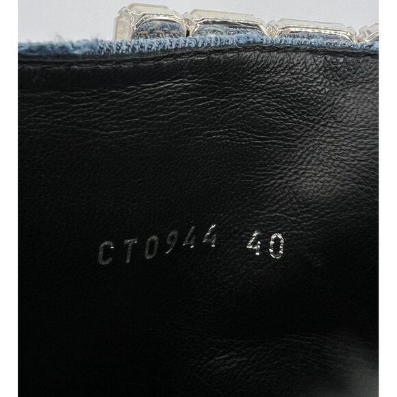 NWT DOLCE & GABBANA Dark Denim Patchwork DGLogo Rhinestone Ankle Boots S… - Picture 8 of 12